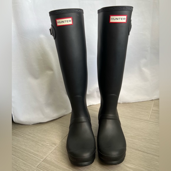 Women’s Tall Hunter Rain Boots size 8 Matte Black - Picture 6 of 10